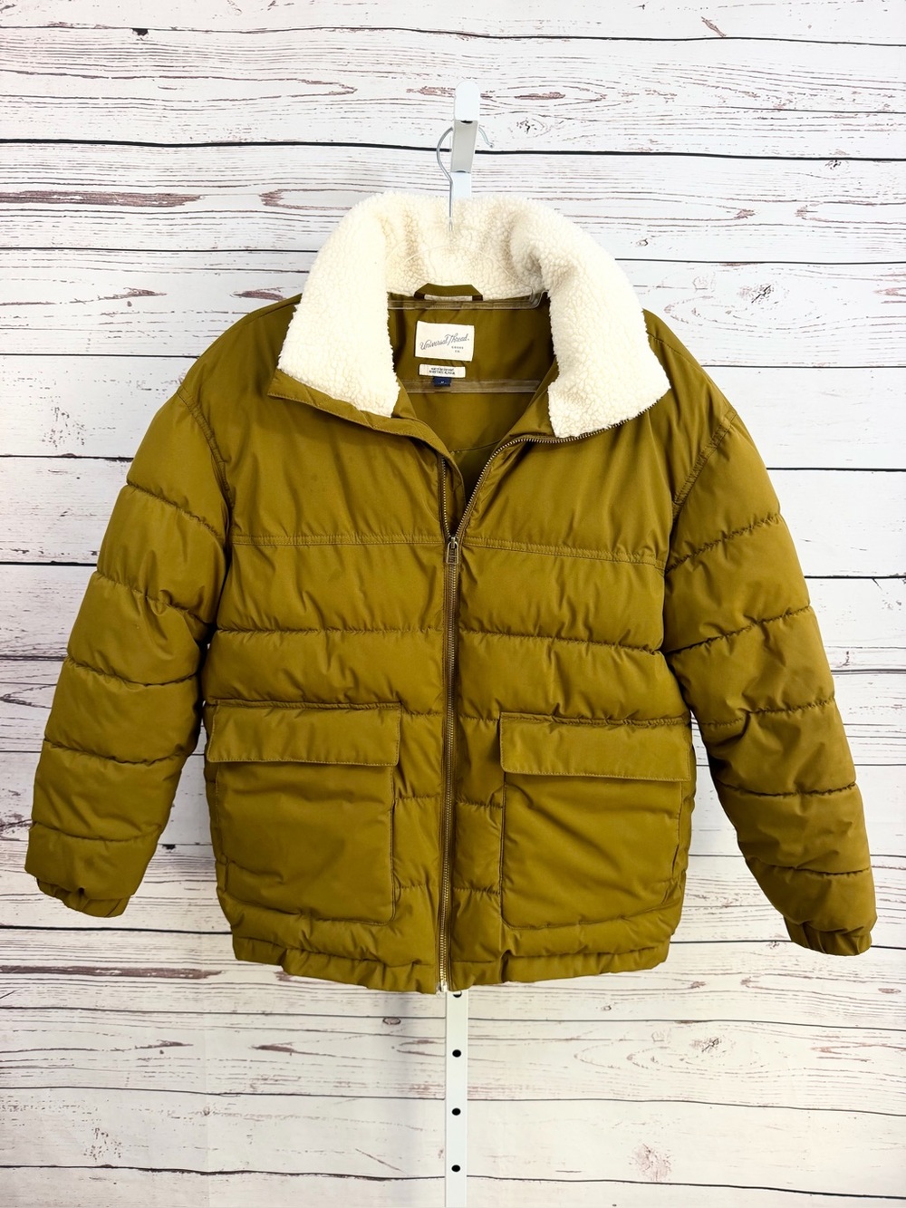 Universal Thread Olive Green Sherpa Collar Puffer Jacket Medium